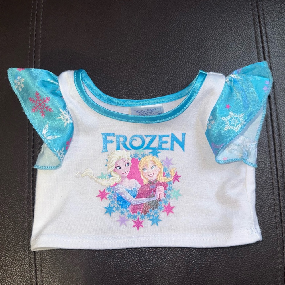 Build A Bear Disney Frozen Anna Elsa Pajamas Shirt Snow Teddy Clothes Sleep Top